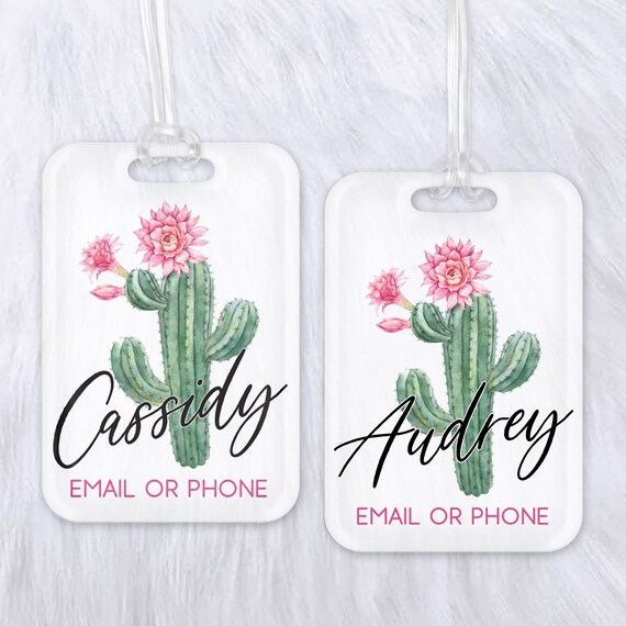 Cactus Luggage Tag for Desert Girls Trip - Palm Springs Personalized Bag Tags - Scottsdale Bachelorette Party Favors - Custom Mexico Bag Tag Il_570xn