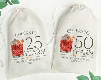 Negroni Bags - Cheers to the Years Anniversary Favors - Italy Birthday Trip Gift Bags - Cocktail Party - Negroni Favors - Hangover Kits