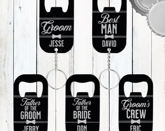 Groomsmen Gift Custom Bottle Openers, Bachelor Party Favors, Beer Gift for Groom's Crew, Personalized Groomsman Gifts