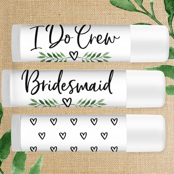 Bridesmaid Lip Balm - Bridal Party Favors - Bridal Shower Gift Bag Fillers - Small Bulk Wedding Party Gifts - Maid of Honor Custom Chapstick