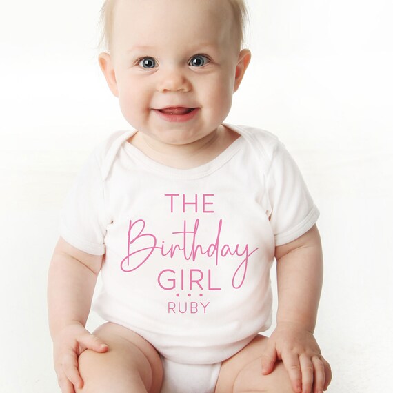 1st Birthday Girl Outfit Modern Pink & White Birthday Party for