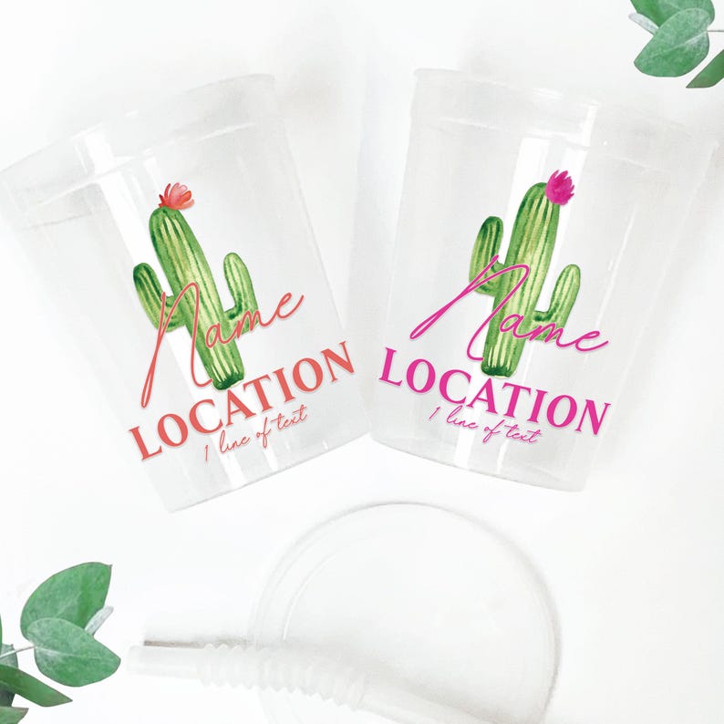 Desert Bachelorette 16oz Party Cups | Custom Cactus Destination Favors ...