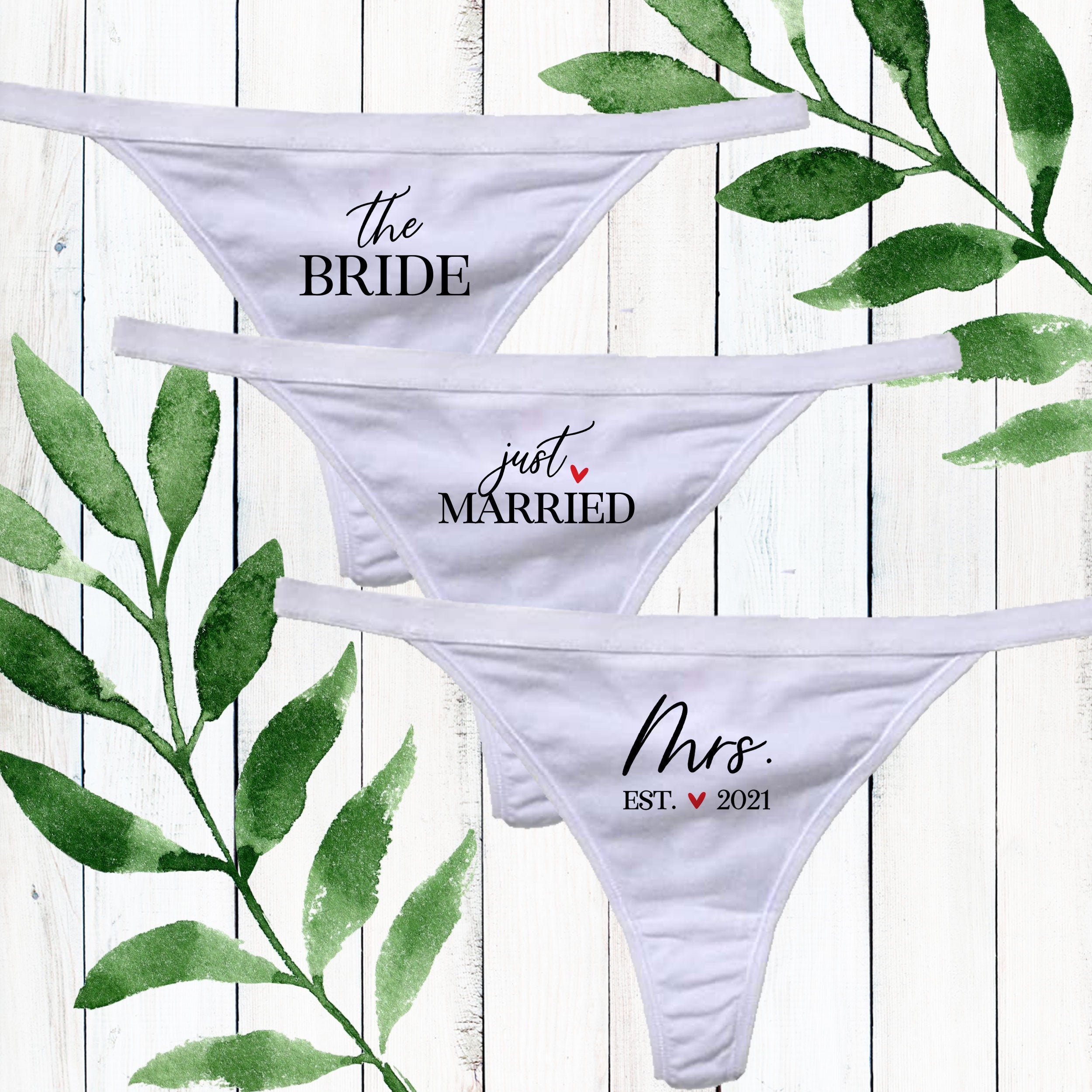 Bride: Just Married Underwear Stock Image - Image of glitter
