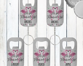 Flamingo Bachelorette Party Favors - Final Flamingle Custom Bottle Openers - Tropical Beach Party Beer Openers - Flamingo Decor + Bulk Gifts