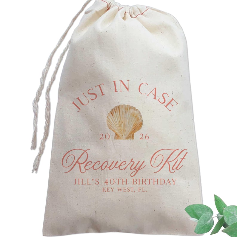 Just In Case Seashell Recovery Kit Bags | Last Toast On The Coast Bachelorette Favor image 3