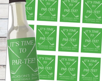 It's Time to Par Tee Golf Stickers - Golf Party Favors - Custom Mini Liquor Bottle Decals - Golf Favor Labels for Nips - Golf Trip Gifts