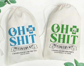 Golf Hangover Kits - Oh Shit Recovery Kits - Golf Bachelor Party Favor Bags- - Custom Hangover Bags - Oh Shit Kits - Golf Birthday Favors