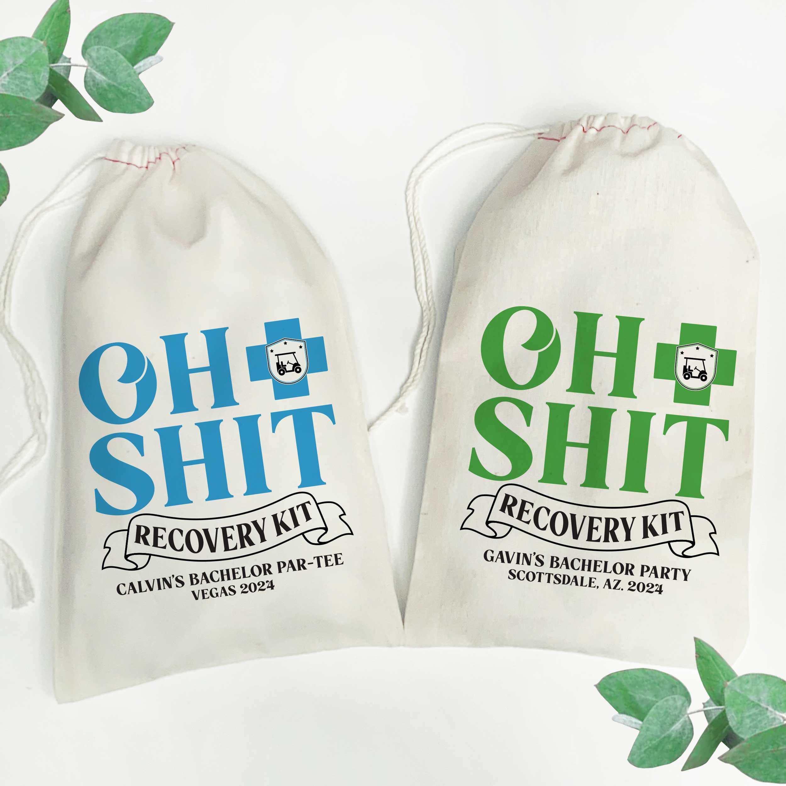 Golf Hangover Kits - Oh Shit Recovery Kits - Golf Bachelor Party Favor Bags- - Custom Hangover Bags - Oh Shit Kits - Golf Birthday Favors