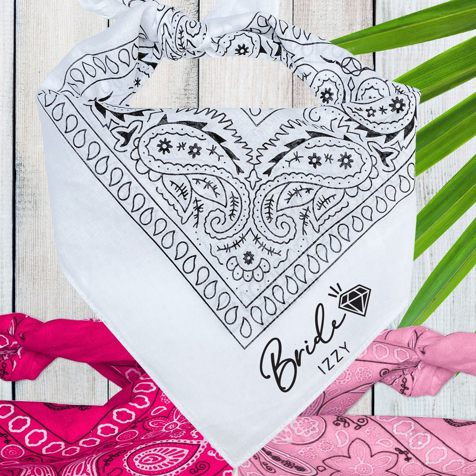 Rustic Bridal Shower Favors Personalized Bandanas for Vegas Etsy
