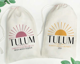 Tulum Bags for Mexico Girls Trip - Tulum Vacation Gifts - Mexico Family Vacation Bags -  Tulum, Mexico  Welcome Bags with Sunshine Print