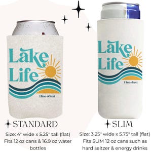 Personalized Lake Vibes or Lake Life Can Coolers | Lake Bachelorette Party Favors | Girls Trip & Family Vacation Gifts image 6