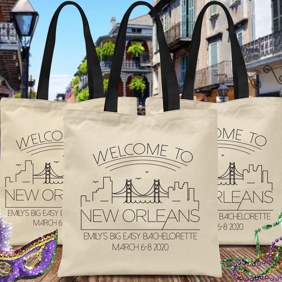 New Orleans Wedding, Bachelorette or Birthday Custom Tote Bags