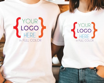Bulk Custom Shirts - Logo T Shirts - Premium Cotton Jersey Tees with Your Design - Business Logo Shirts - Design Your Own Custom Printed Tee