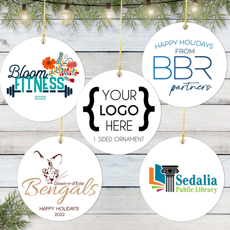 Custom Ornaments Bulk Christmas Ornaments With Business Logo Etsy