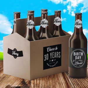 Beer Birthday Gift for Him, Drinking Birthday Beer Labels Personalized, Craft Beer Custom Stickers, Cheers to Beers & 30, 40, 50 -Any Years!
