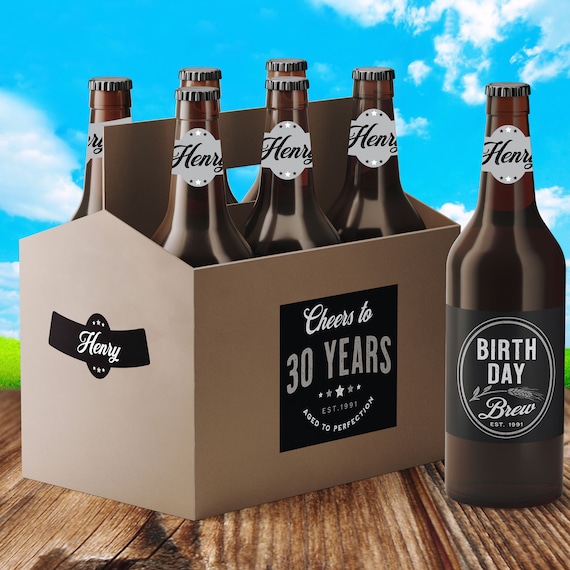 Beer Birthday Gift for Him, Drinking Birthday Beer Labels Personalized