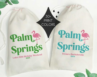 Palm Springs Bags - Palm Springs Girls Trip Gifts - Palm Springs Bachelorette Gift Bags -  Bridal Shower Favor Bags - Palm Springs Birthday