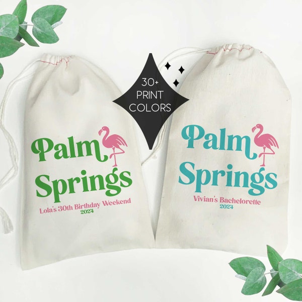Palm Springs Bags - Palm Springs Girls Trip Gifts - Palm Springs Bachelorette Gift Bags -  Bridal Shower Favor Bags - Palm Springs Birthday