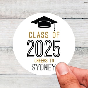 2025 Graduation Party Favor Stickers - Custom Labels - Waterproof Cup Stickers - Class of 2025 Grad Party Drinkware, Decorations & Supplies