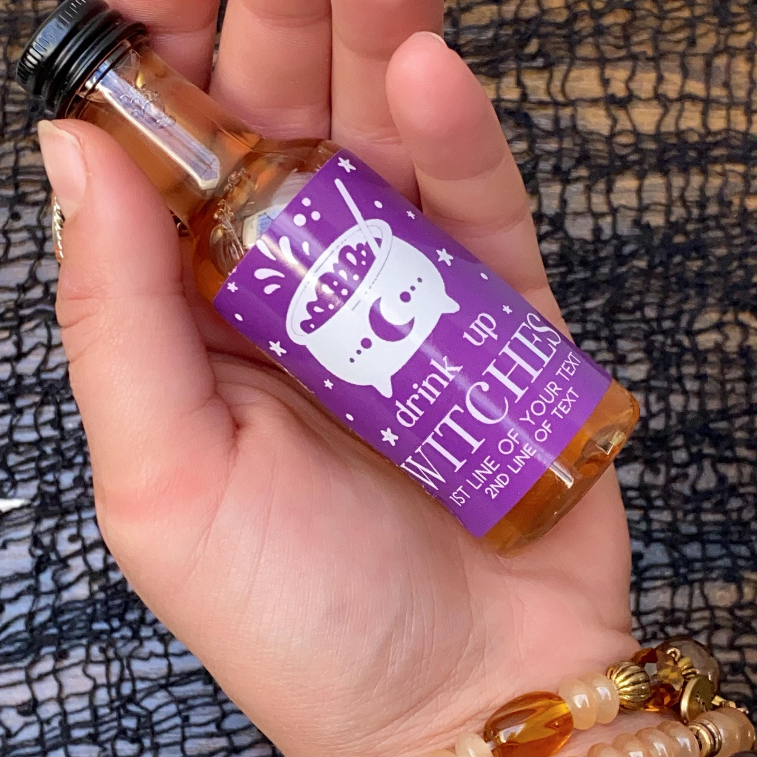 Custom Halloween Mini Liquor Bottles + Labels, Personalized