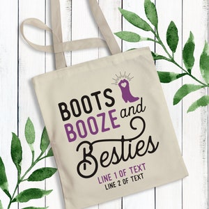 Nashville Bachelorette Party Favor Bags, Boots Booze Besties Gift Bags, Nash Bash, Let's Get Nashty, Custom Canvas Favor Bags image 7