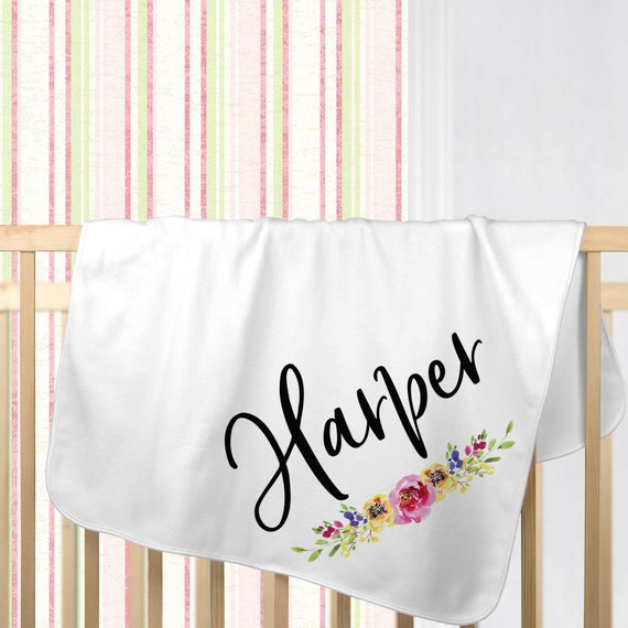 monogrammed baby swaddle