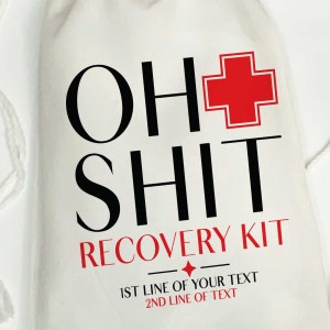 Oh Shit Recovery Kits Custom Hangover Kit Bags Oh Shit Kits for Bachelorette image 4