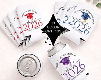 Personalized Graduation Party Favors | Class of 2026 Can Coolers | College Graduation Party Decor | Gifts for Graduates