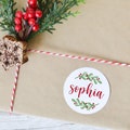 Personalized Christmas Gift Stickers with Name, Elegant Holiday Gift Wrap Labels, Custom Christmas Sticker Sheets, Pre-Printed Name Labels