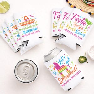 Personalized Mexico Fiesta Can Coolers | Bachelorette, Wedding & Birthday Party Favors