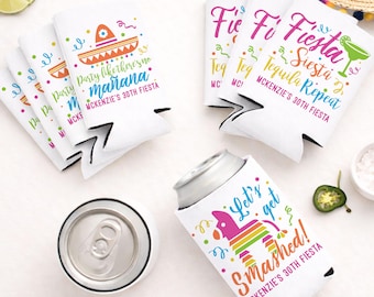 Personalized Mexico Fiesta Can Coolers | Bachelorette, Wedding & Birthday Party Favors