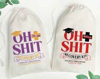 Oh Shit Graduation Recovery Kit Bag - Graduation Hangover Kits - Funny Graduation Gift Bags - 2024 Graduation Bags - Graduation Party Favors