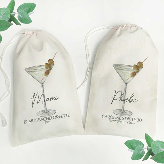 Personalized Martini Gift Bags: Custom Party Favor