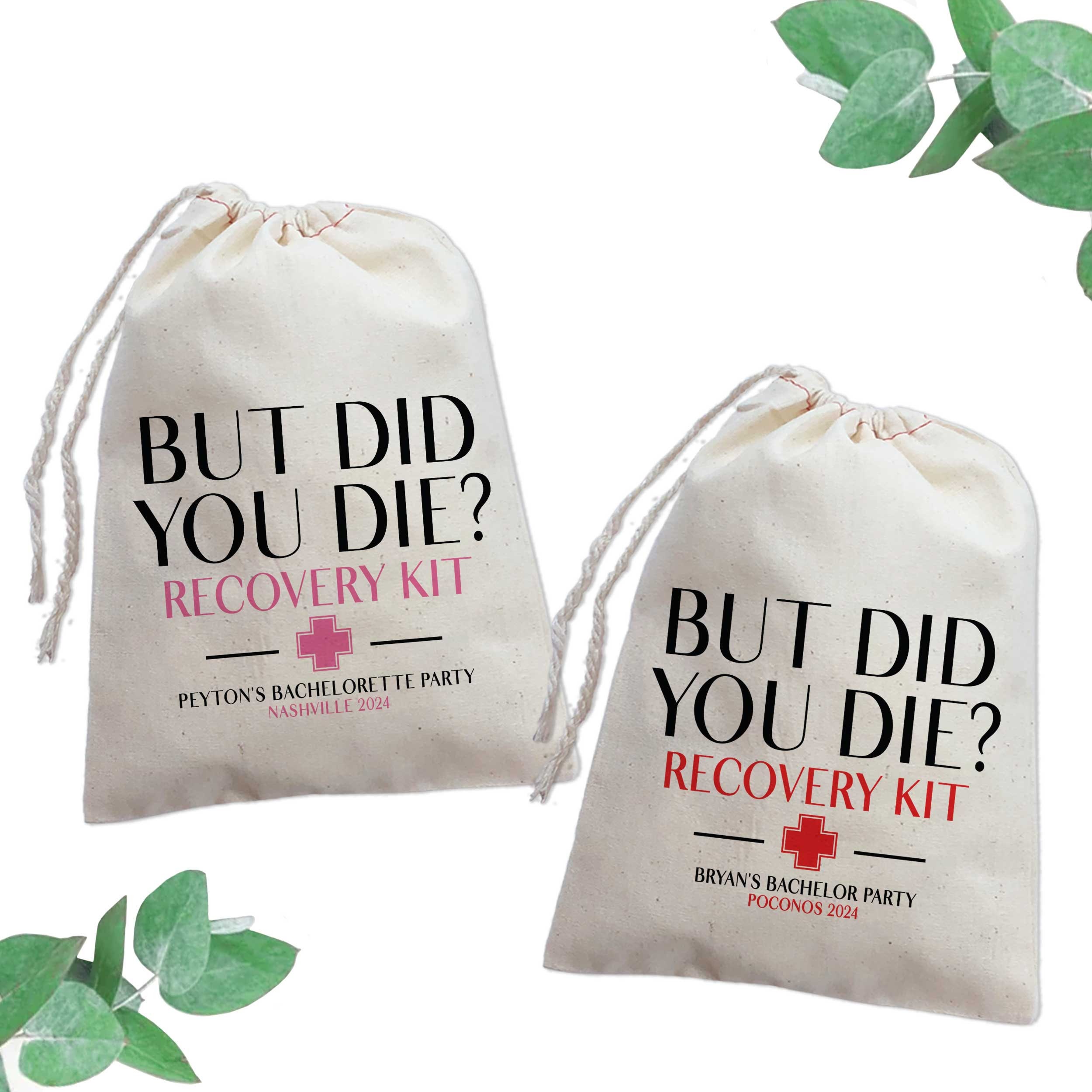 But Did You Die Recovery Kits - Individuelle Hangover Kit Taschen - Junggesellinnenabschieds-Party-Geschenktaschen - Lustige Junggesellinnenabschieds-Katertaschen