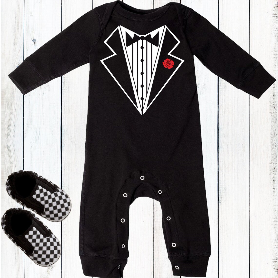 Ring Bearer Outfit Baby Boy Tuxedo Romper Baby Tuxedo Etsy