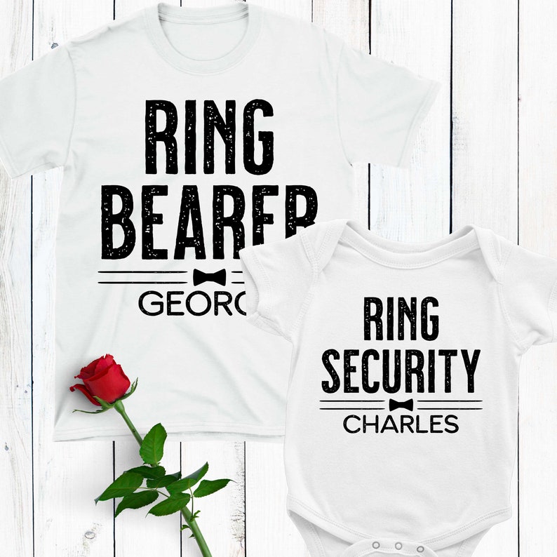 Ring Bearer Gift Personalized Bow Tie Bib Day of Wedding Ring Security Outfit Will You Be My Ring Bearer Proposal Gift for Baby Boy image 8