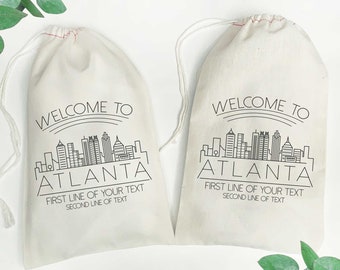 Atlanta Favor Bags - Savannah Bachelorette Party Favor Bags - Georgia Wedding Favor Bags - Welcome to Atlanta Bags - Hotel Room Welcome Bags