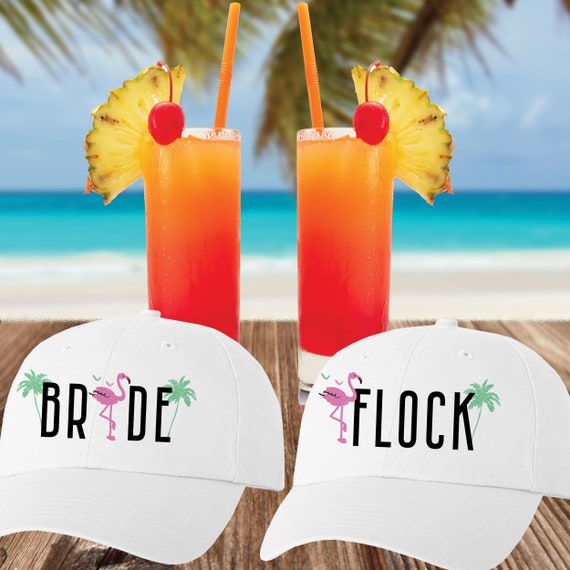 Flamingle Bachelorette Hats - Bride + Flock Flamingo Hats - Custom Baseball Caps for Miami Bridal Shower, Final Flamingle Bridesmaid Gifts Il_570xn