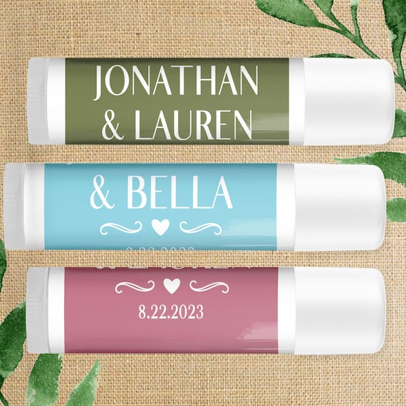 Wedding Lip Balm Custom Wedding Chapstick Labels Wedding Favor