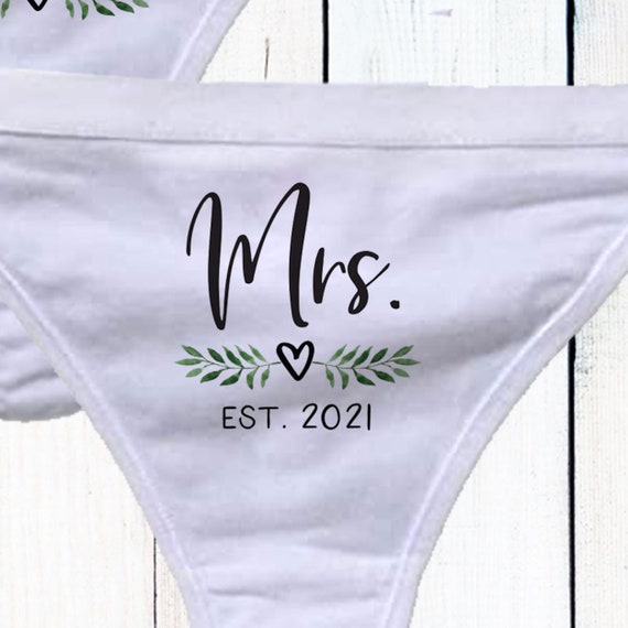 Honeymoon Underwear Lingerie Set 3 Pairs Bridal Shower Gifts Customized  Bride Thongs Wedding Day Panties Mrs. Est 2024 Panty Game -  Canada