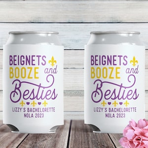 New Orleans Bachelorette Party Favors, NOLA Slim Can Coolers, Personalized Skinny Can Sleeves, Girls Weekend Trip Gifts, Insulated Can Cozy