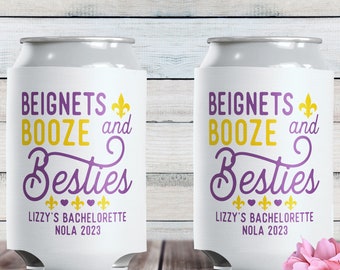 New Orleans Bachelorette Party Favors, NOLA Slim Can Coolers, Personalized Skinny Can Sleeves, Girls Weekend Trip Gifts, Insulated Can Cozy