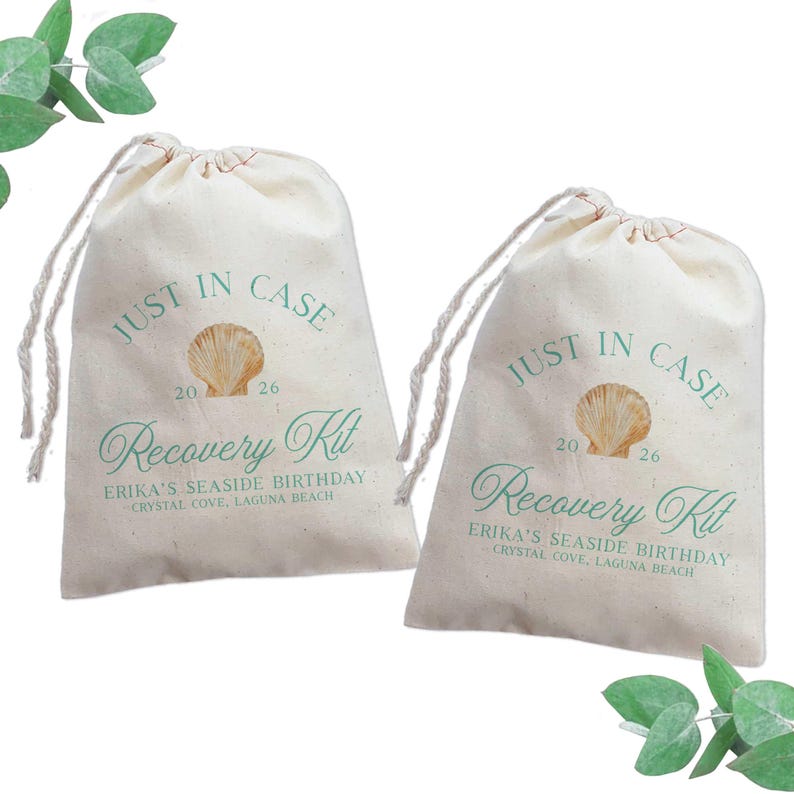 Just In Case Seashell Recovery Kit Bags | Last Toast On The Coast Bachelorette Favor image 4