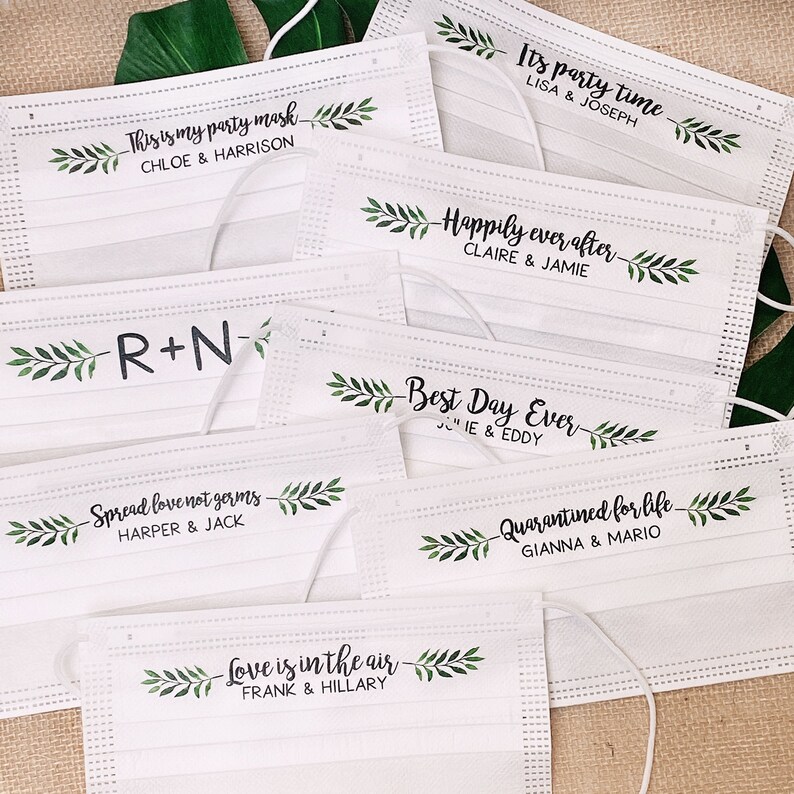 Personalized Masks Disposable Wedding Masks Bulk Paper Masks Etsy