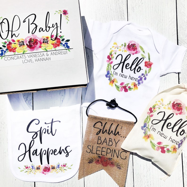 Baby Girl Floral Gift Box Personalized New Baby Girl Gift Etsy