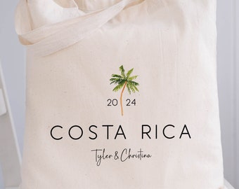 Palm Tree Wedding Welcome Tote Bags, Custom Guest Gifts, Tropical Gift Bags, Island Wedding
