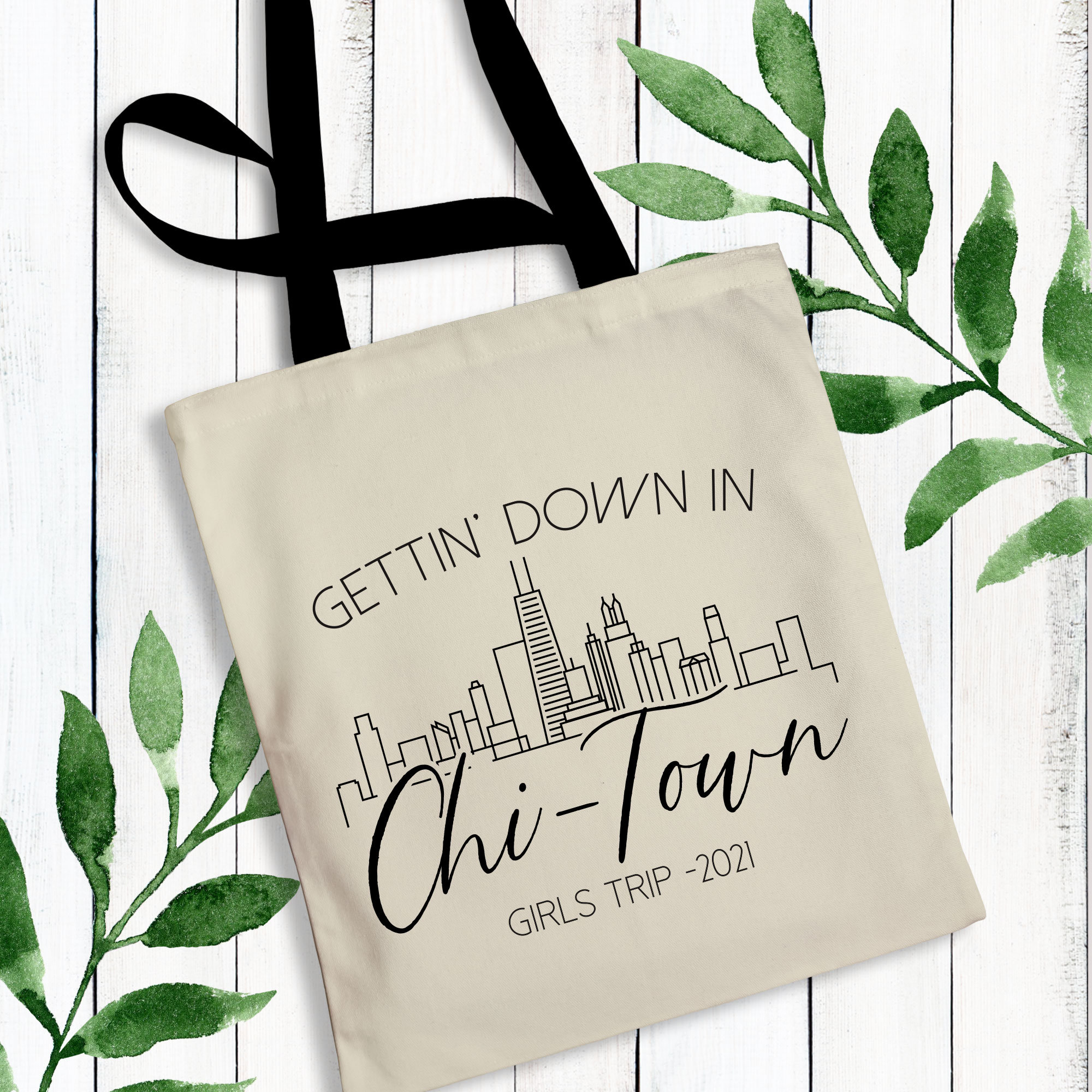 Chicago Tote Bags Custom Chicago Girls Trip Gift Bags Etsy