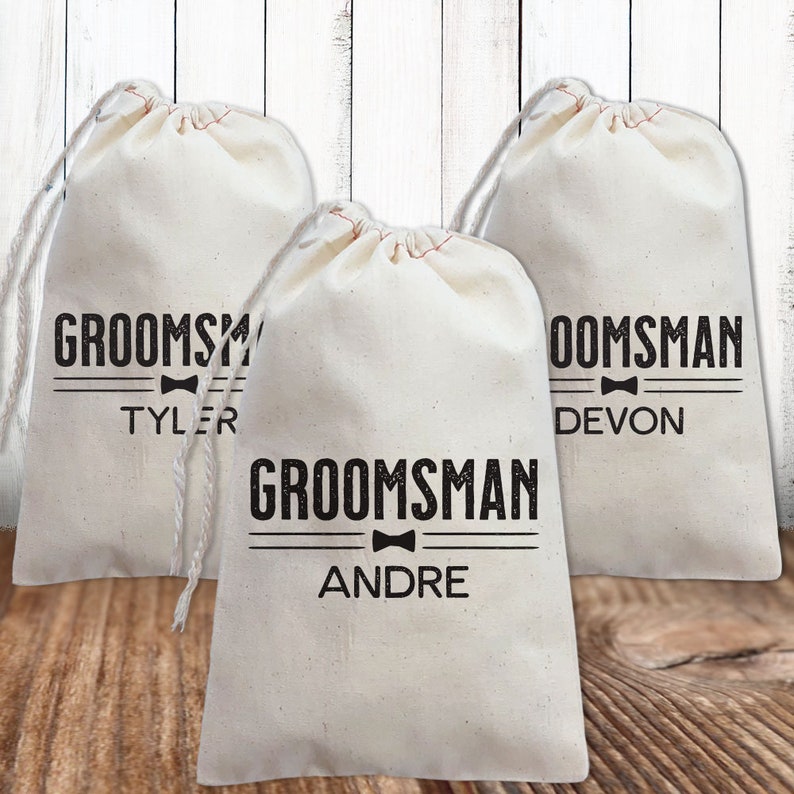Groomsman Gift Bags Personalized Wedding Party Favor Bags Etsy