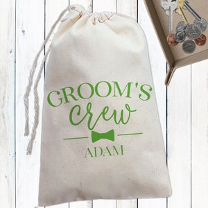 Groomsmen Gift Bags Personalized Groom's Crew Wedding Favor Bags Best Man Groomsman Proposal Father of the Bride or Groom Gifts image 4