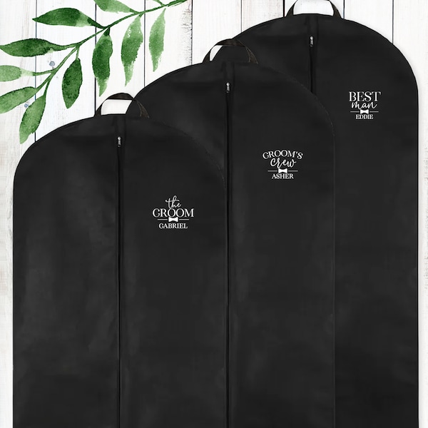 Groomsman Gift - Personalized Suit Bag - Custom Garment Bags for Groomsmen - Father of the Groom, Best Man, Grooms Crew Wedding Suit Bags